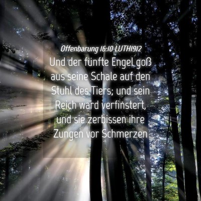 Picture 04 - Offenbarung 16:10 LUTH1912 - Und der fünfte Engel goß aus seine Schale auf - Bible Verse Picture