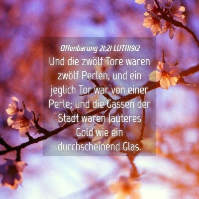 Picture 04 - Offenbarung 21:21 LUTH1912 - Und die zwölf Tore waren zwölf Perlen, und ein - Bible Verse Picture