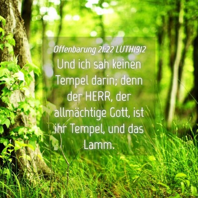 Picture 04 - Offenbarung 21:22 LUTH1912 - Und ich sah keinen Tempel darin; denn der HERR, - Bible Verse Picture