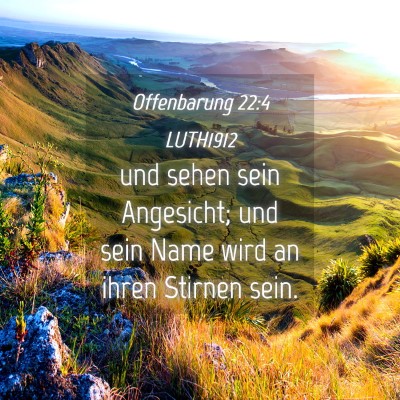 Picture 04 - Offenbarung 22:4 LUTH1912 - und sehen sein Angesicht; und sein Name wird an - Bible Verse Picture