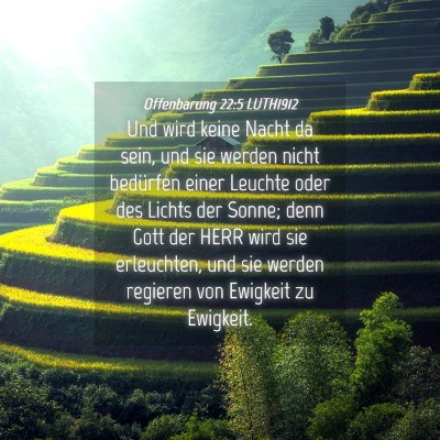 Picture 04 - Offenbarung 22:5 LUTH1912 - Und wird keine Nacht da sein, und sie werden - Bible Verse Picture