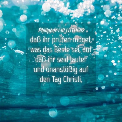 Picture 04 - Philipper 1:10 LUTH1912 - daß ihr prüfen möget, was das Beste sei, auf - Bible Verse Picture
