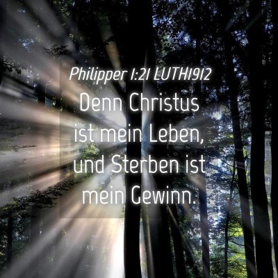 Picture 04 - Philipper 1:21 LUTH1912 - Denn Christus ist mein Leben, und Sterben ist - Bible Verse Picture