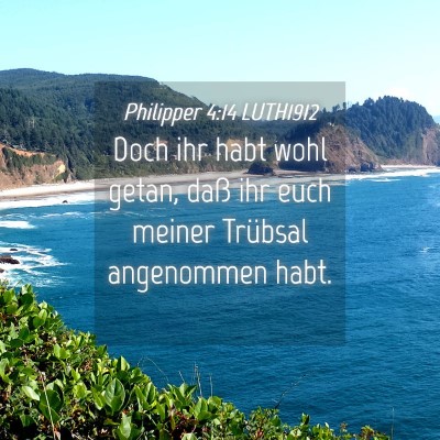 Picture 04 - Philipper 4:14 LUTH1912 - Doch ihr habt wohl getan, daß ihr euch meiner - Bible Verse Picture