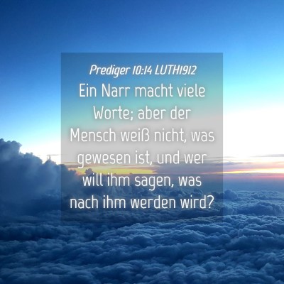 Picture 04 - Prediger 10:14 LUTH1912 - Ein Narr macht viele Worte; aber der Mensch weiß - Bible Verse Picture