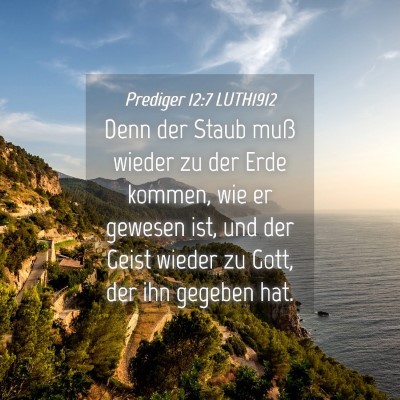 Picture 04 - Prediger 12:7 LUTH1912 - Denn der Staub muß wieder zu der Erde kommen, - Bible Verse Picture