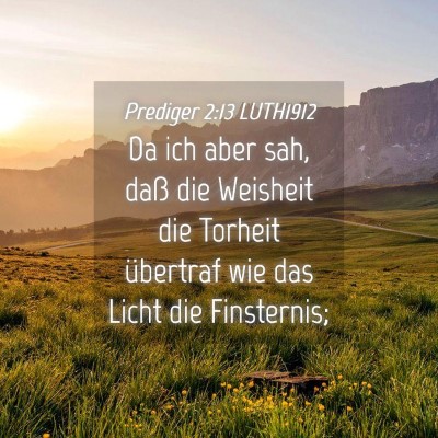 Picture 04 - Prediger 2:13 LUTH1912 - Da ich aber sah, daß die Weisheit die Torheit - Bible Verse Picture