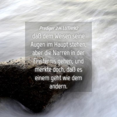 Picture 04 - Prediger 2:14 LUTH1912 - daß dem Weisen seine Augen im Haupt stehen, aber - Bible Verse Picture