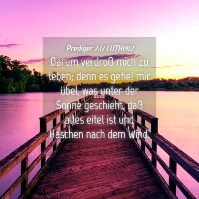 Picture 04 - Prediger 2:17 LUTH1912 - Darum verdroß mich zu leben; denn es gefiel mir - Bible Verse Picture