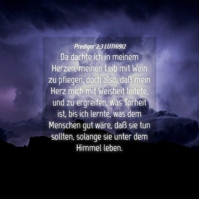 Picture 04 - Prediger 2:3 LUTH1912 - Da dachte ich in meinem Herzen, meinen Leib mit - Bible Verse Picture