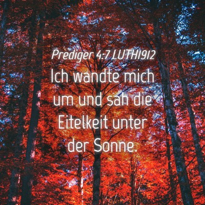 Picture 04 - Prediger 4:7 LUTH1912 - Ich wandte mich um und sah die Eitelkeit unter - Bible Verse Picture