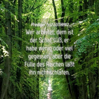 Picture 04 - Prediger 5:12 LUTH1912 - Wer arbeitet, dem ist der Schaf süß, er habe - Bible Verse Picture