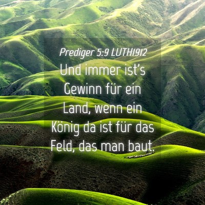 Picture 04 - Prediger 5:9 LUTH1912 - Und immer ist's Gewinn für ein Land, wenn ein - Bible Verse Picture