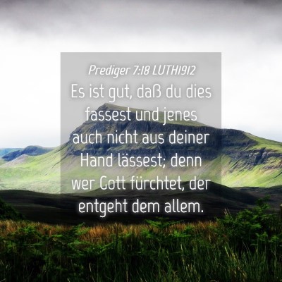 Picture 04 - Prediger 7:18 LUTH1912 - Es ist gut, daß du dies fassest und jenes auch - Bible Verse Picture