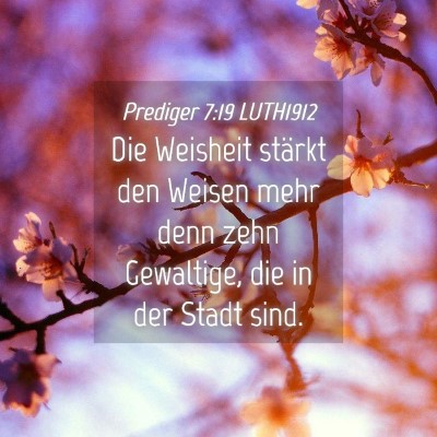 Picture 04 - Prediger 7:19 LUTH1912 - Die Weisheit stärkt den Weisen mehr denn zehn - Bible Verse Picture