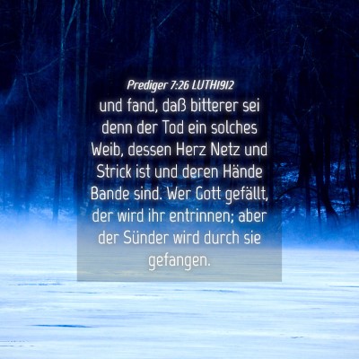 Picture 04 - Prediger 7:26 LUTH1912 - und fand, daß bitterer sei denn der Tod ein - Bible Verse Picture