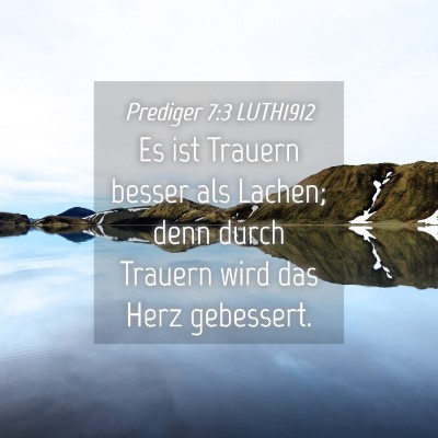 Picture 04 - Prediger 7:3 LUTH1912 - Es ist Trauern besser als Lachen; denn durch - Bible Verse Picture