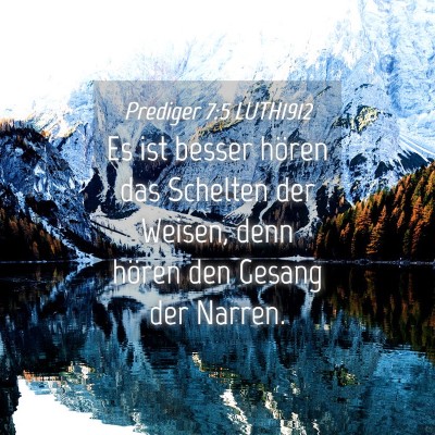 Picture 04 - Prediger 7:5 LUTH1912 - Es ist besser hören das Schelten der Weisen, - Bible Verse Picture