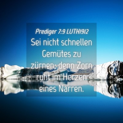 Picture 04 - Prediger 7:9 LUTH1912 - Sei nicht schnellen Gemütes zu zürnen; denn - Bible Verse Picture