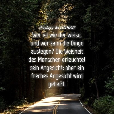Picture 04 - Prediger 8:1 LUTH1912 - Wer ist wie der Weise, und wer kann die Dinge - Bible Verse Picture