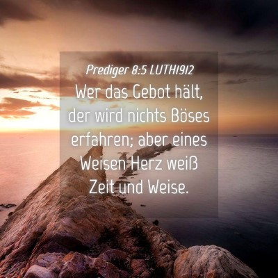 Picture 04 - Prediger 8:5 LUTH1912 - Wer das Gebot hält, der wird nichts Böses - Bible Verse Picture
