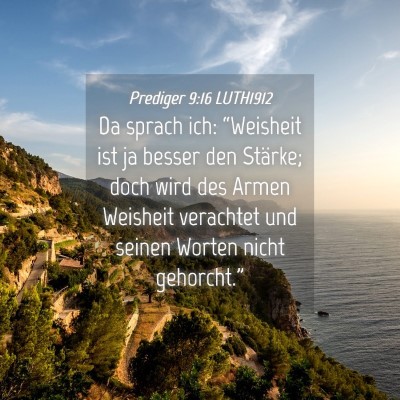 Picture 04 - Prediger 9:16 LUTH1912 - Da sprach ich: “Weisheit ist ja besser den - Bible Verse Picture