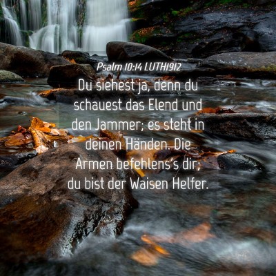 Picture 04 - Psalm 10:14 LUTH1912 - Du siehest ja, denn du schauest das Elend und den - Bible Verse Picture