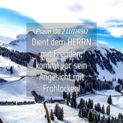 Picture 04 - Psalm 100:2 LUTH1912 - Dient dem HERRN mit Freuden; kommt vor sein - Bible Verse Picture