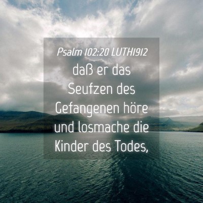 Picture 04 - Psalm 102:20 LUTH1912 - daß er das Seufzen des Gefangenen höre und - Bible Verse Picture