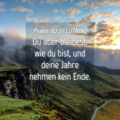 Picture 04 - Psalm 102:27 LUTH1912 - Du aber bleibest, wie du bist, und deine Jahre - Bible Verse Picture