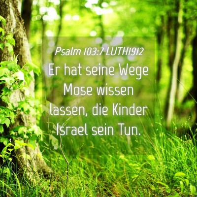 Picture 04 - Psalm 103:7 LUTH1912 - Er hat seine Wege Mose wissen lassen, die Kinder - Bible Verse Picture