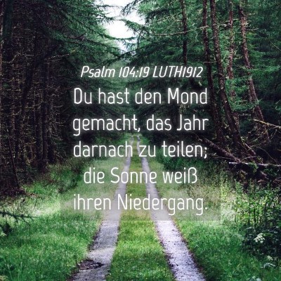 Picture 04 - Psalm 104:19 LUTH1912 - Du hast den Mond gemacht, das Jahr darnach zu - Bible Verse Picture