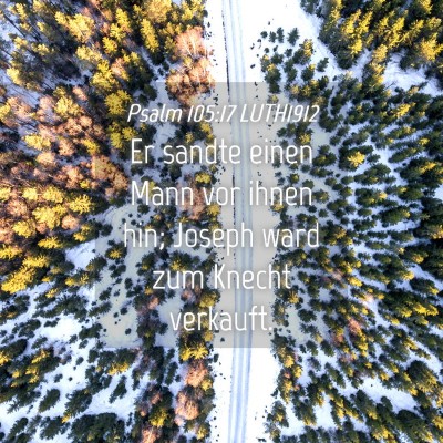Picture 04 - Psalm 105:17 LUTH1912 - Er sandte einen Mann vor ihnen hin; Joseph ward - Bible Verse Picture