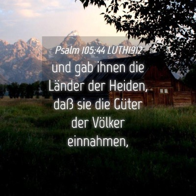 Picture 04 - Psalm 105:44 LUTH1912 - und gab ihnen die Länder der Heiden, daß sie - Bible Verse Picture