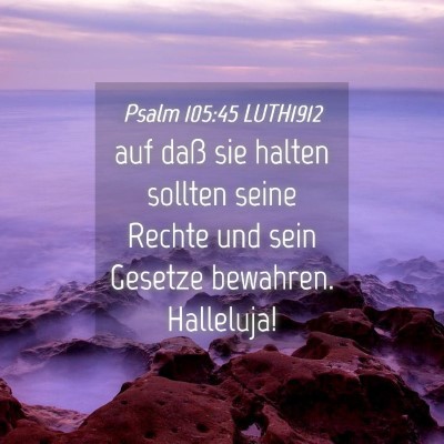 Picture 04 - Psalm 105:45 LUTH1912 - auf daß sie halten sollten seine Rechte und sein - Bible Verse Picture