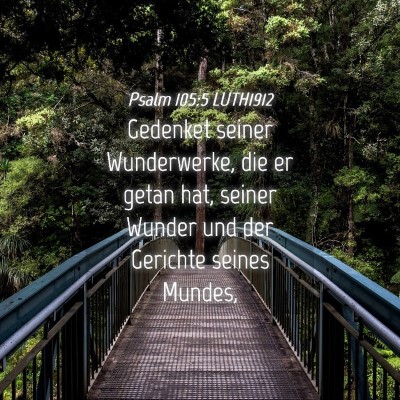 Picture 04 - Psalm 105:5 LUTH1912 - Gedenket seiner Wunderwerke, die er getan hat, - Bible Verse Picture