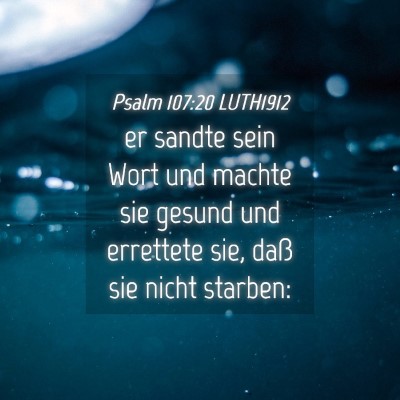 Picture 04 - Psalm 107:20 LUTH1912 - er sandte sein Wort und machte sie gesund und - Bible Verse Picture