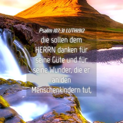 Picture 04 - Psalm 107:31 LUTH1912 - die sollen dem HERRN danken für seine Güte und - Bible Verse Picture
