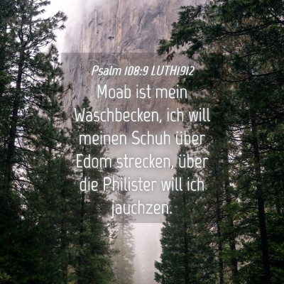 Picture 04 - Psalm 108:9 LUTH1912 - Moab ist mein Waschbecken, ich will meinen Schuh - Bible Verse Picture