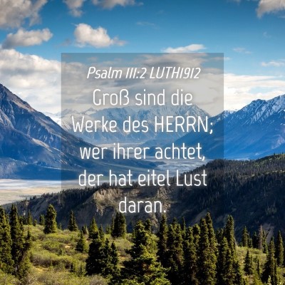 Picture 04 - Psalm 111:2 LUTH1912 - Groß sind die Werke des HERRN; wer ihrer achtet, - Bible Verse Picture