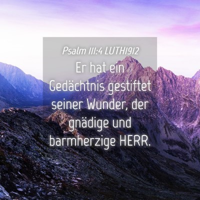 Picture 04 - Psalm 111:4 LUTH1912 - Er hat ein Gedächtnis gestiftet seiner Wunder, - Bible Verse Picture