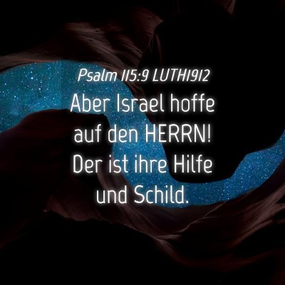 Picture 04 - Psalm 115:9 LUTH1912 - Aber Israel hoffe auf den HERRN! Der ist ihre - Bible Verse Picture