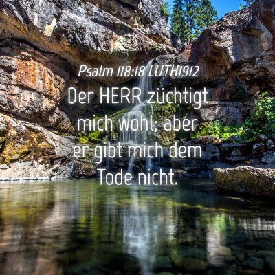 Picture 04 - Psalm 118:18 LUTH1912 - Der HERR züchtigt mich wohl; aber er gibt mich - Bible Verse Picture
