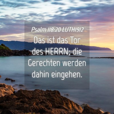 Picture 04 - Psalm 118:20 LUTH1912 - Das ist das Tor des HERRN; die Gerechten werden - Bible Verse Picture