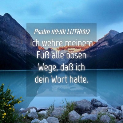 Picture 04 - Psalm 119:101 LUTH1912 - Ich wehre meinem Fuß alle bösen Wege, daß ich - Bible Verse Picture