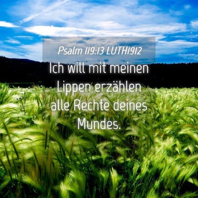 Picture 04 - Psalm 119:13 LUTH1912 - Ich will mit meinen Lippen erzählen alle Rechte - Bible Verse Picture