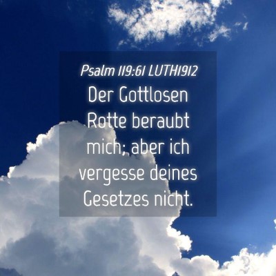 Picture 04 - Psalm 119:61 LUTH1912 - Der Gottlosen Rotte beraubt mich; aber ich - Bible Verse Picture