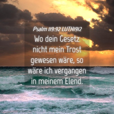 Picture 04 - Psalm 119:92 LUTH1912 - Wo dein Gesetz nicht mein Trost gewesen wäre, so - Bible Verse Picture