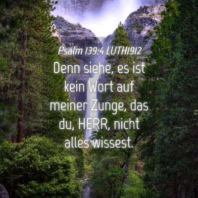 Picture 04 - Psalm 139:4 LUTH1912 - Denn siehe, es ist kein Wort auf meiner Zunge, - Bible Verse Picture