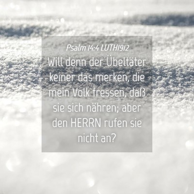 Picture 04 - Psalm 14:4 LUTH1912 - Will denn der Übeltäter keiner das merken, die - Bible Verse Picture